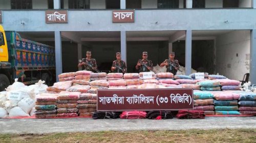 সাতক্ষীরা ৩৩ বিজিবির অভিযানে ৯ কোটি টাকার ভারতীয় পন্য